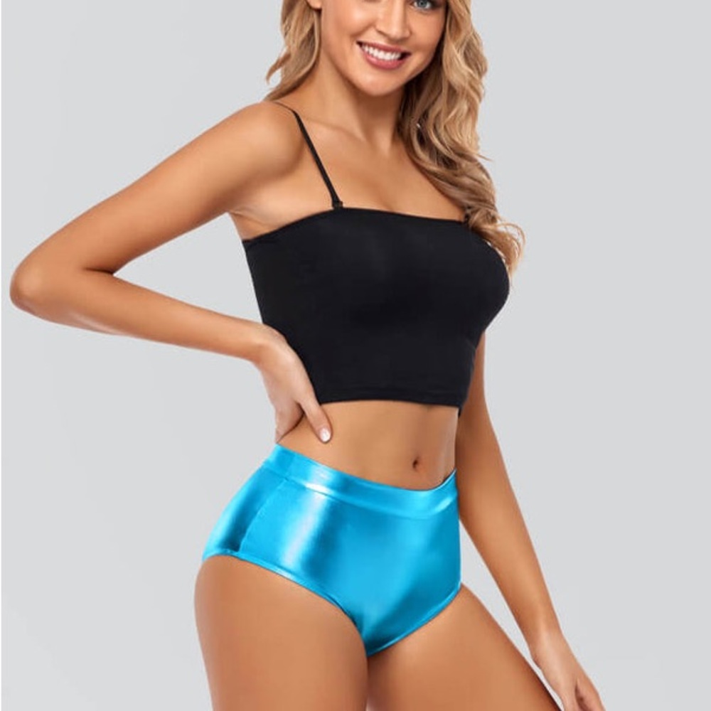 American Apparel Teal Metallic booty Shorts